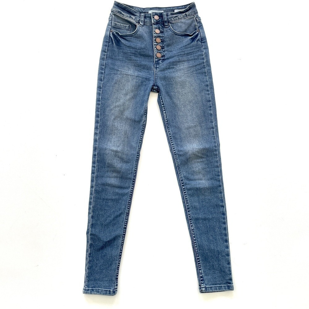 O'Neill Skinny Jeans Women's 24 Blue Denim Bridgette High Rise Button Fly Casual